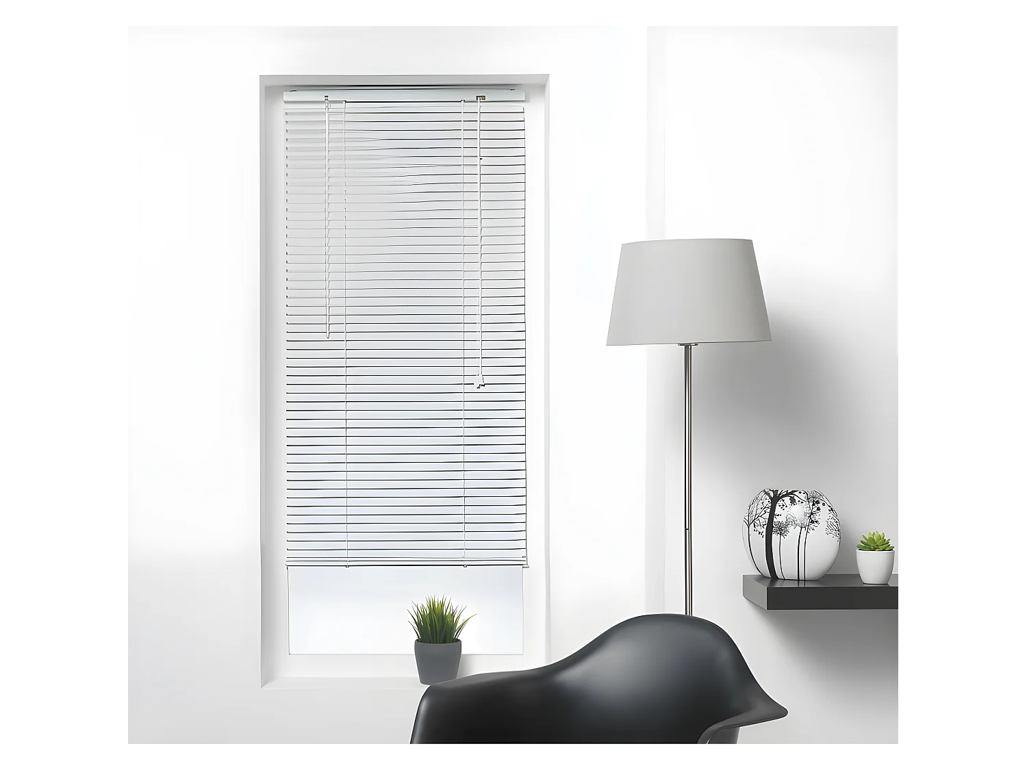 Store à Lamelles "Vénitien" 60x130cm Blanc
