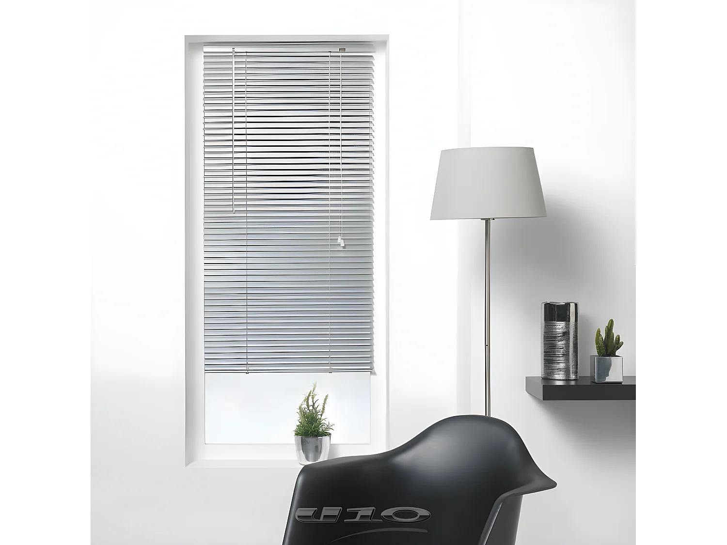 Store à Lamelles "Vénitien" 90x180cm Argent