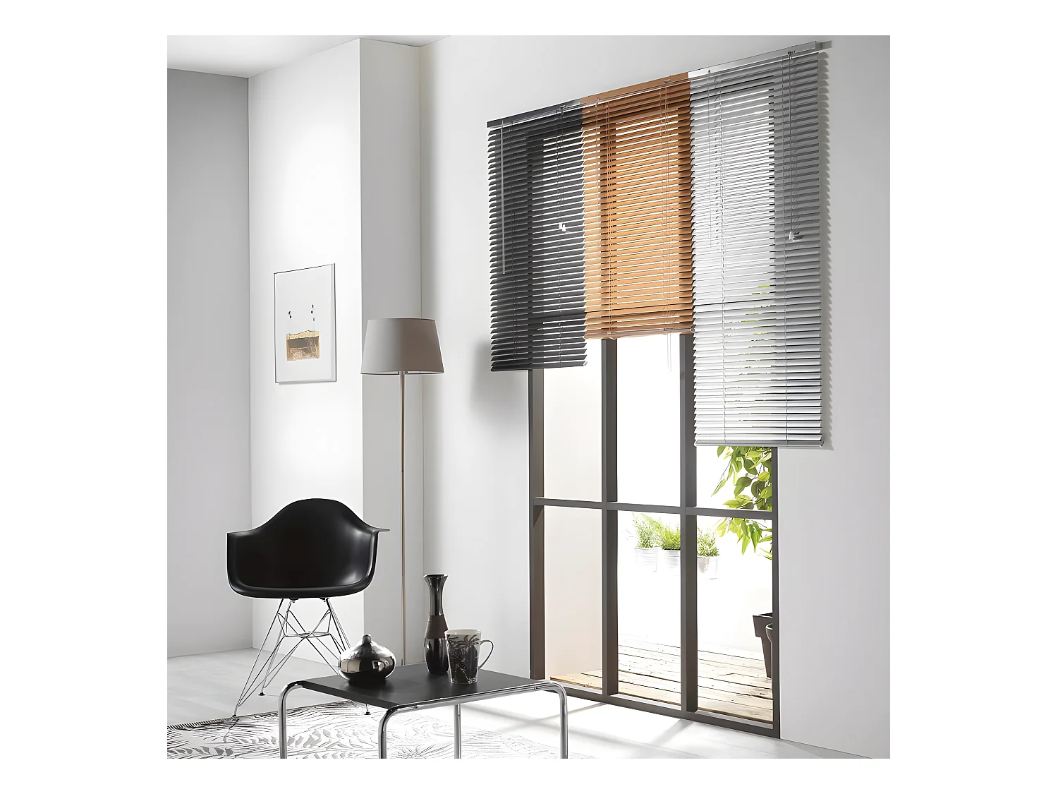 Store à Lamelles "Vénitien" 40x180cm Anthracite