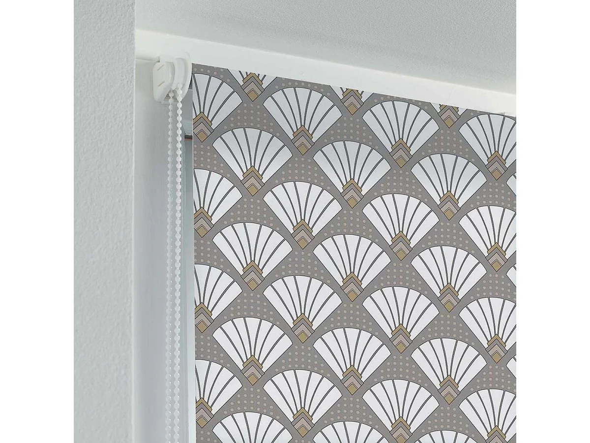 Store Enrouleur Tamisant "Art Déco Chic" 120x180cm Gris
