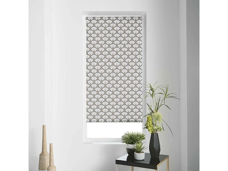 Store Enrouleur Tamisant "Art Déco Chic" 120x180cm Gris
