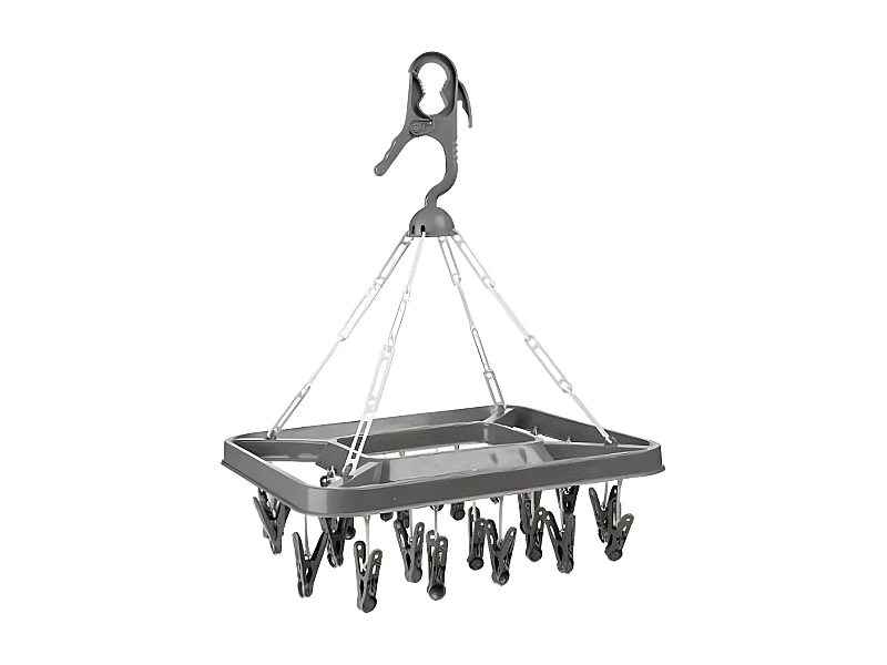 Séchoir à Linge Rectangle "26 Pinces" 38cm Gris