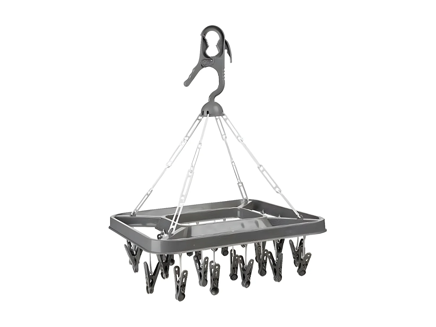 Séchoir à Linge Rectangle "26 Pinces" 38cm Gris