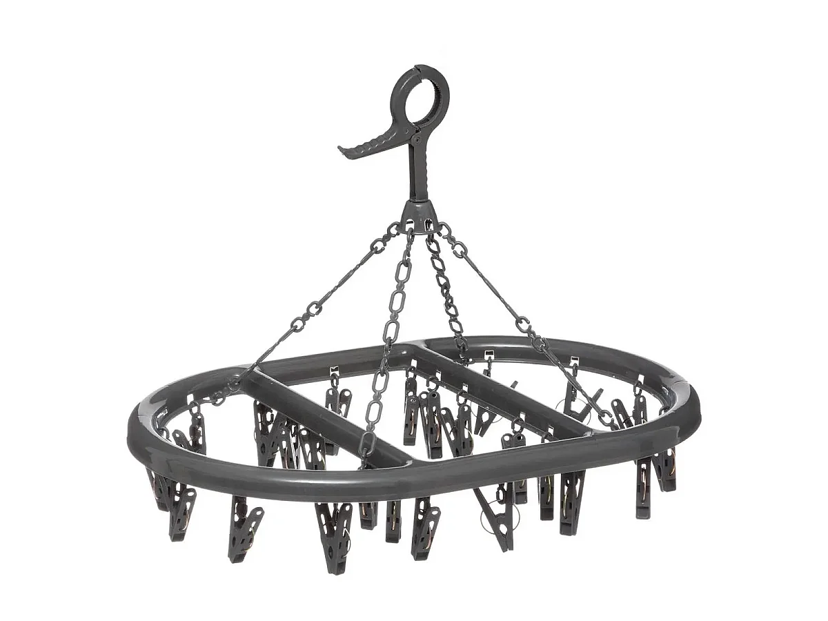 Séchoir à Linge "24 Pinces" 44cm Gris