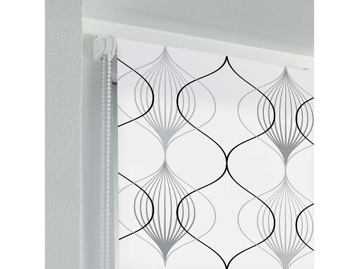 Store Enrouleur Tamisant "Lagune" 60x180cm Blanc & Gris