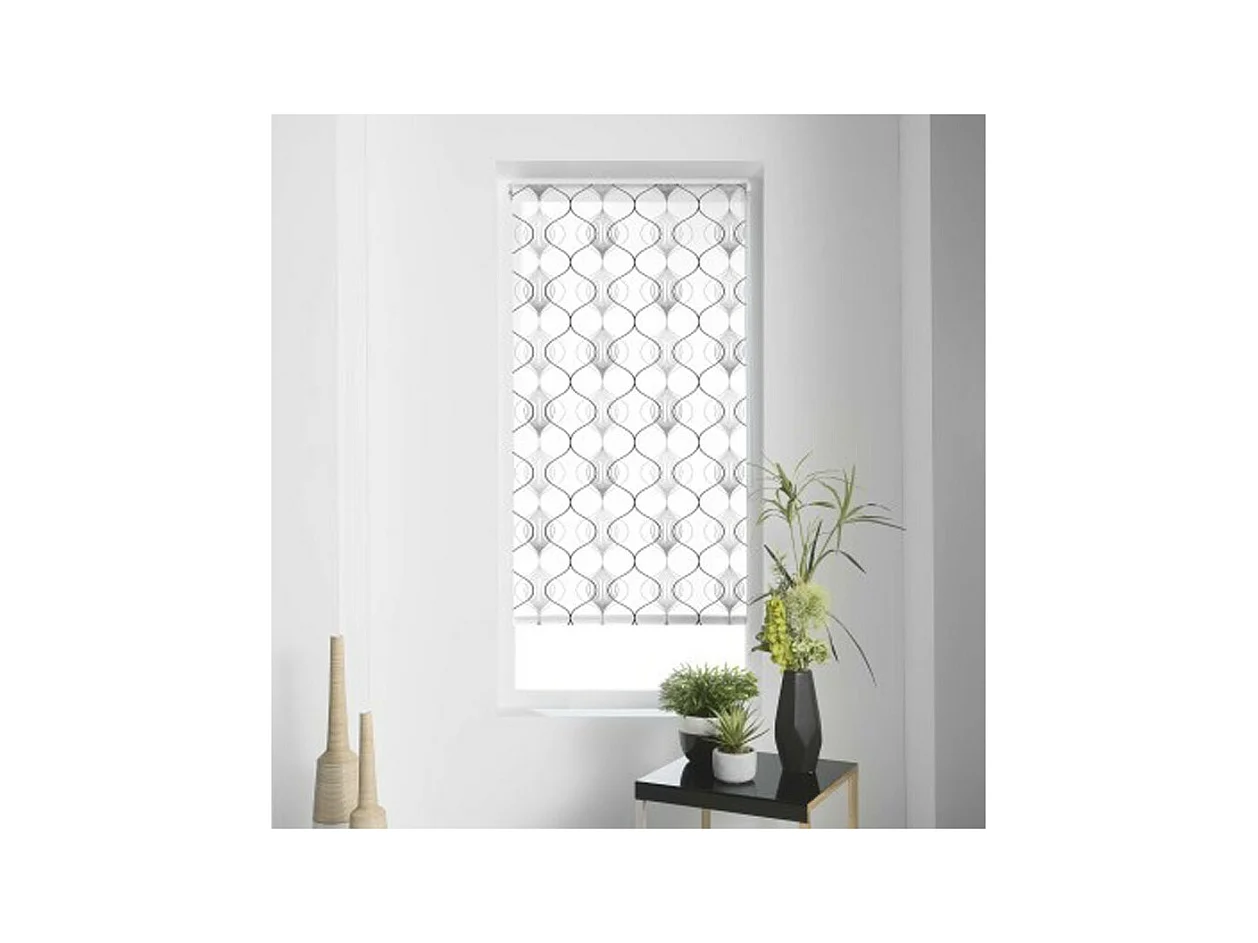 Store Enrouleur Tamisant "Lagune" 60x180cm Blanc & Gris