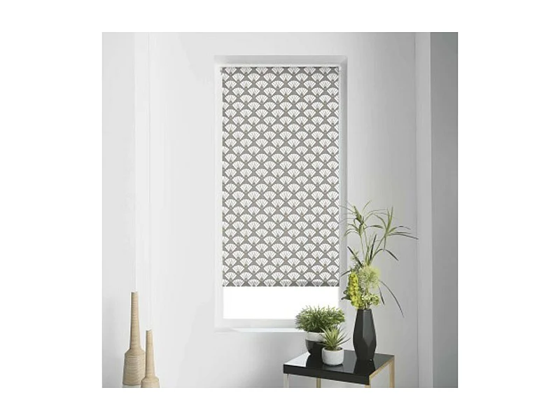 Store Enrouleur Tamisant "Art Déco Chic" 90x180cm Gris