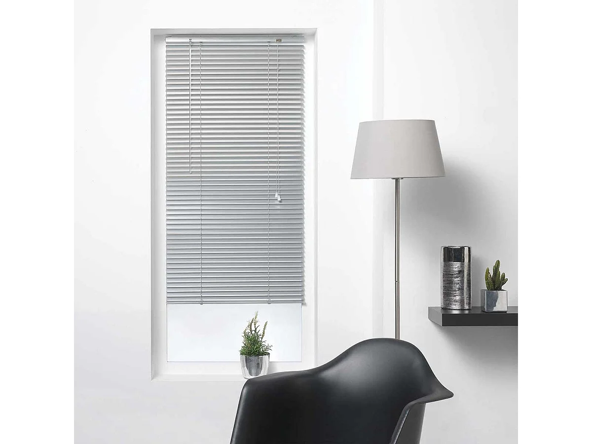 Store à Lamelles "Vénitien" 40x130cm Argent