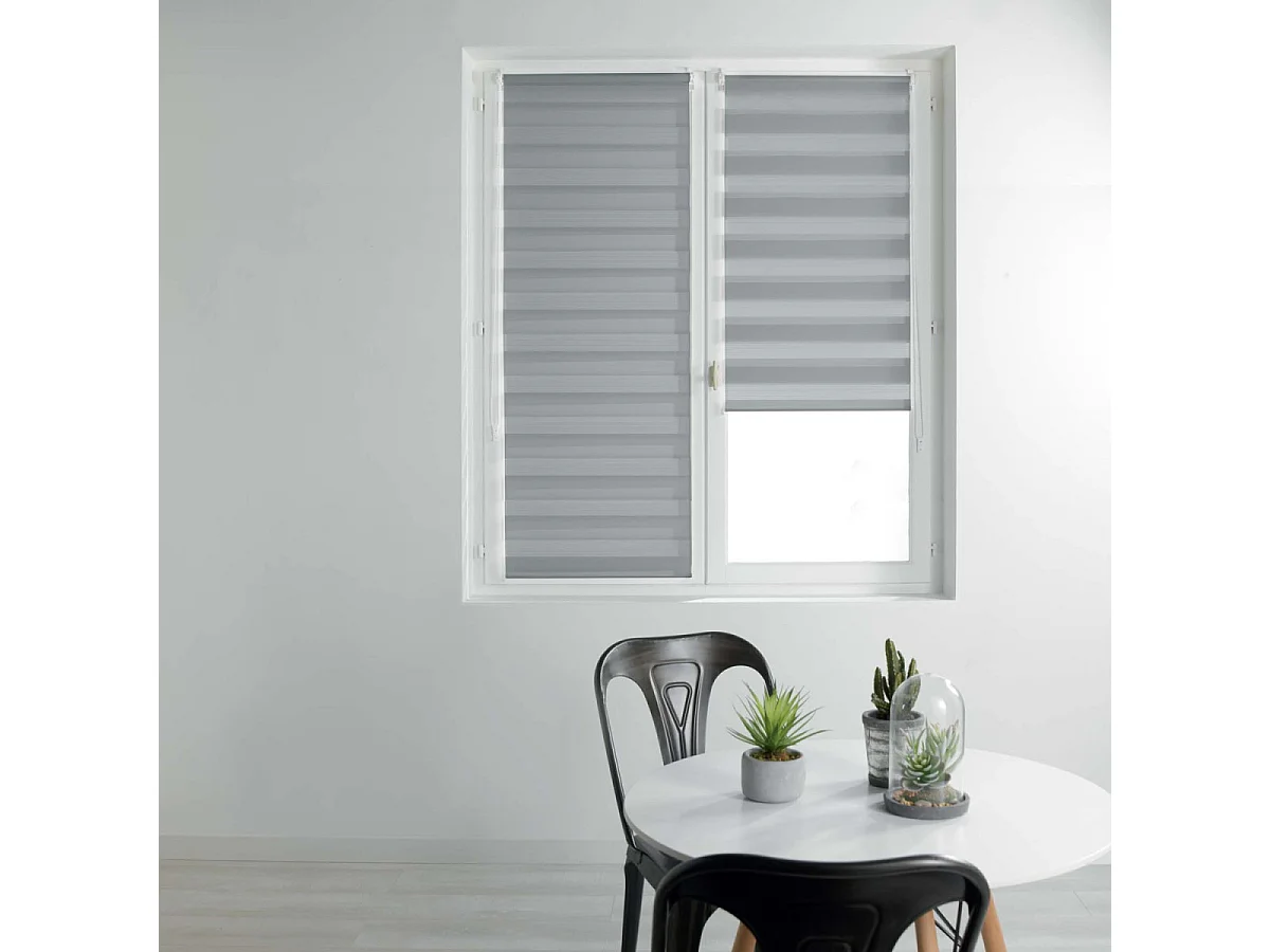 Store Enrouleur Jour Nuit "Daynight" 45x180cm Gris