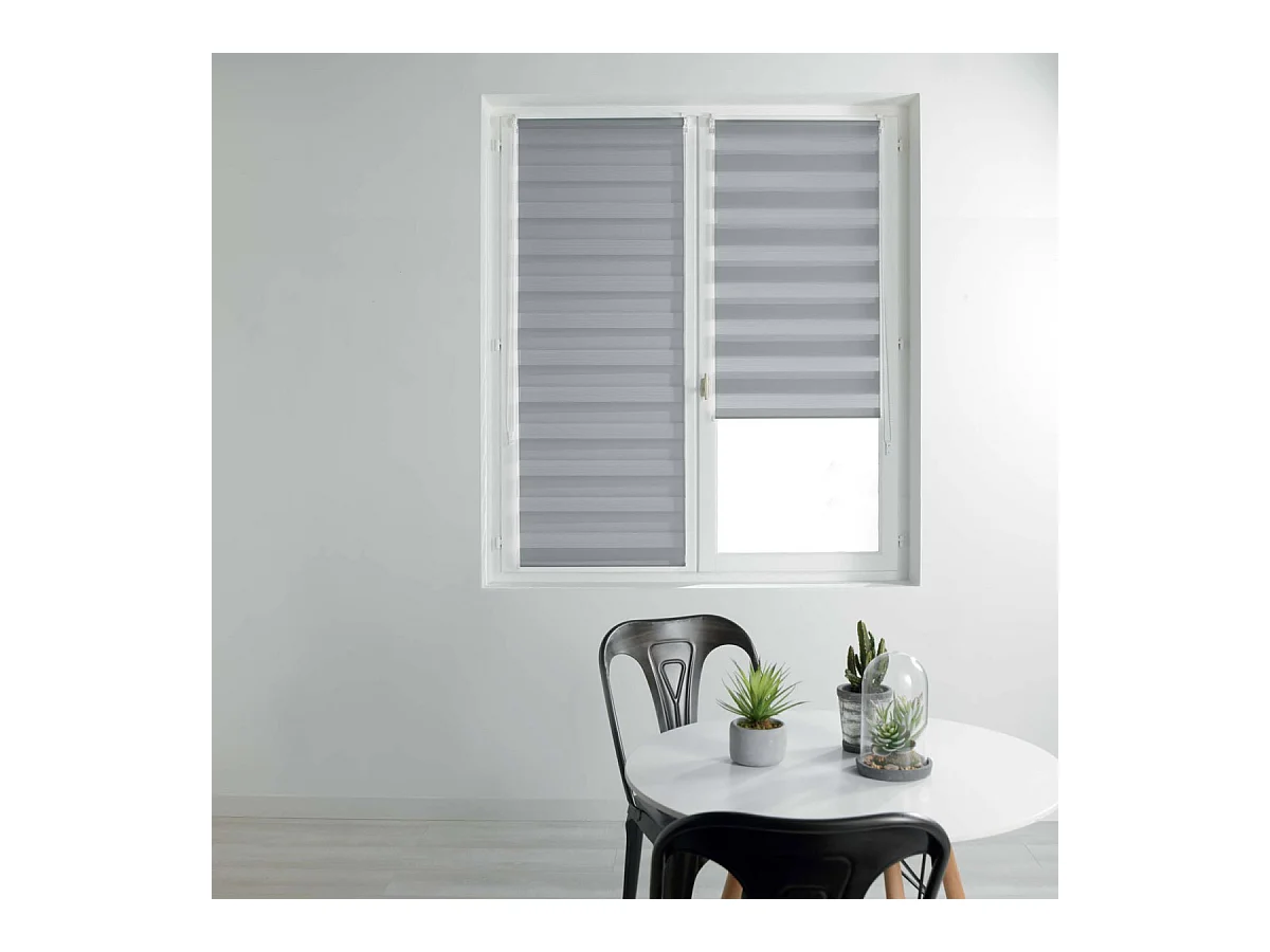 Store Enrouleur Jour Nuit "Daynight" 90x180cm Gris