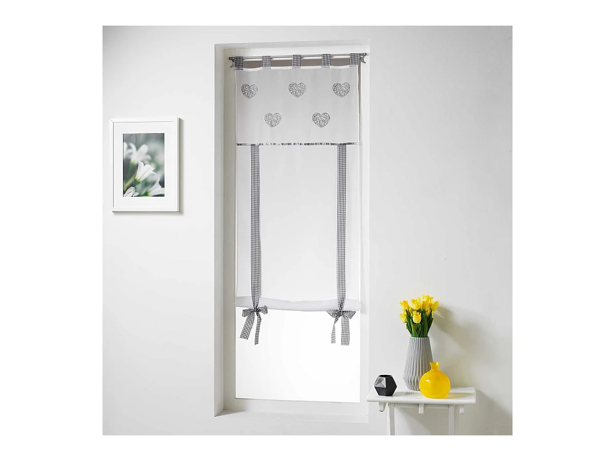 Store Voilage Brodé "Cory" 60x150cm Gris