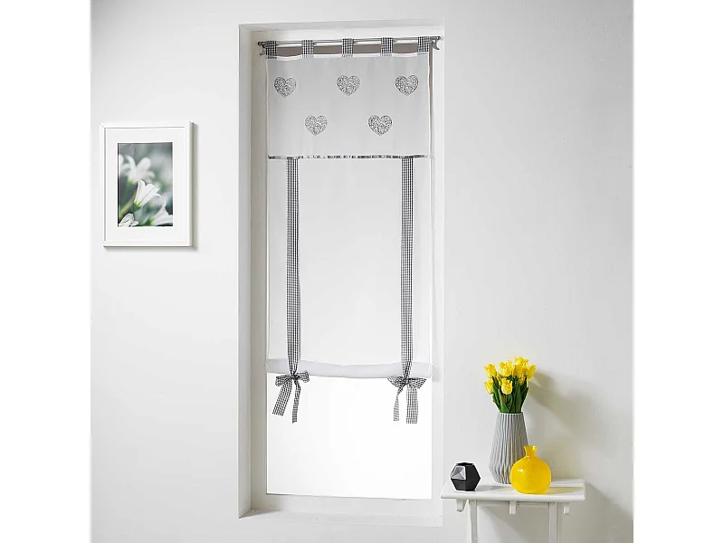 Store Voilage Brodé "Cory" 60x150cm Gris