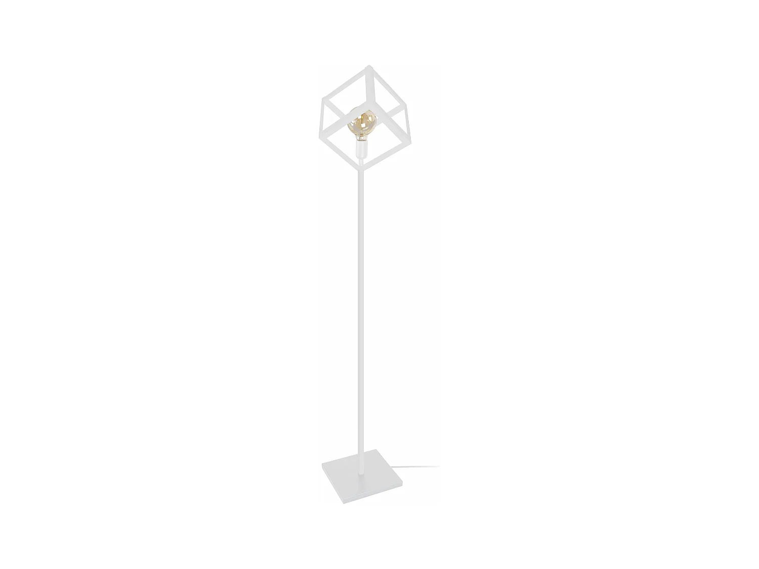 Lampadaire géométrique métal  blanc 163 cm.