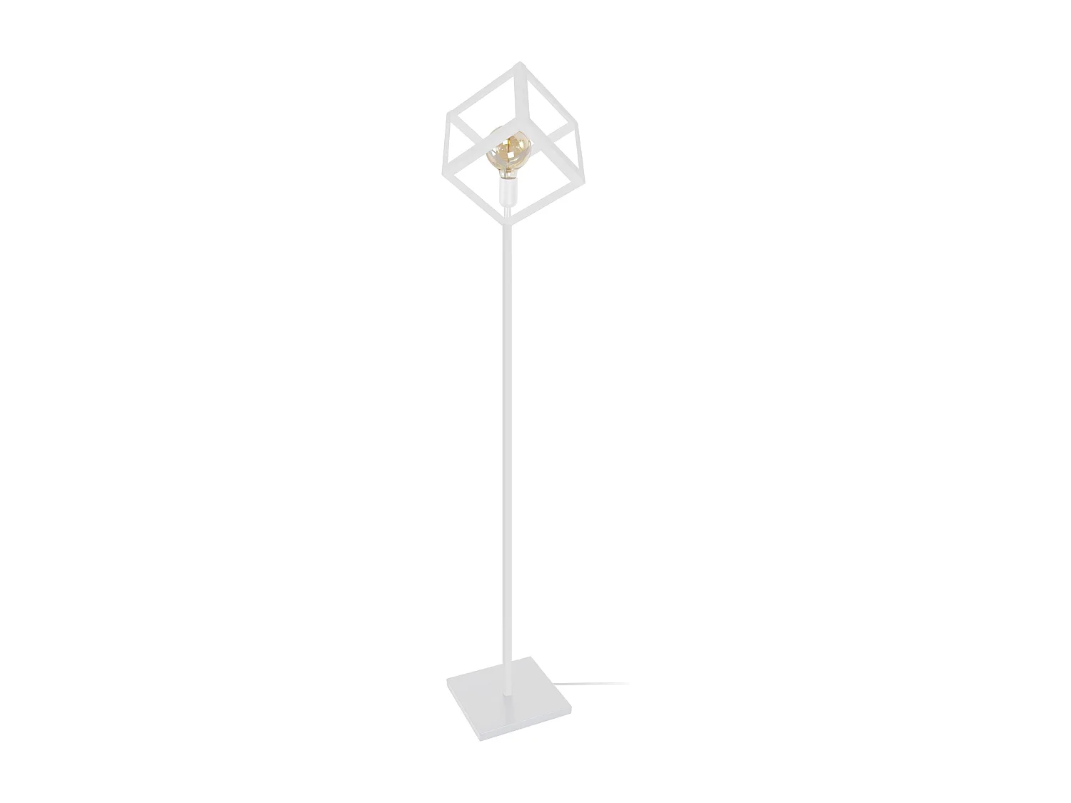 Lampadaire géométrique métal  blanc 163 cm.