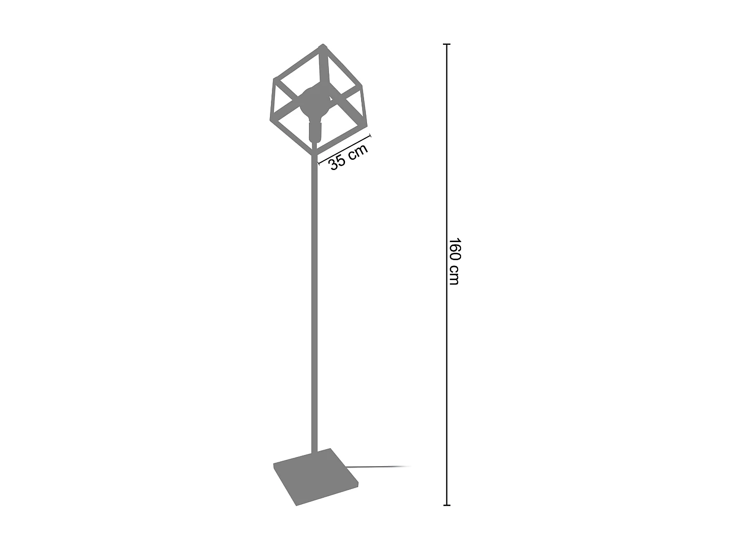 Lampadaire géométrique métal  blanc 163 cm.