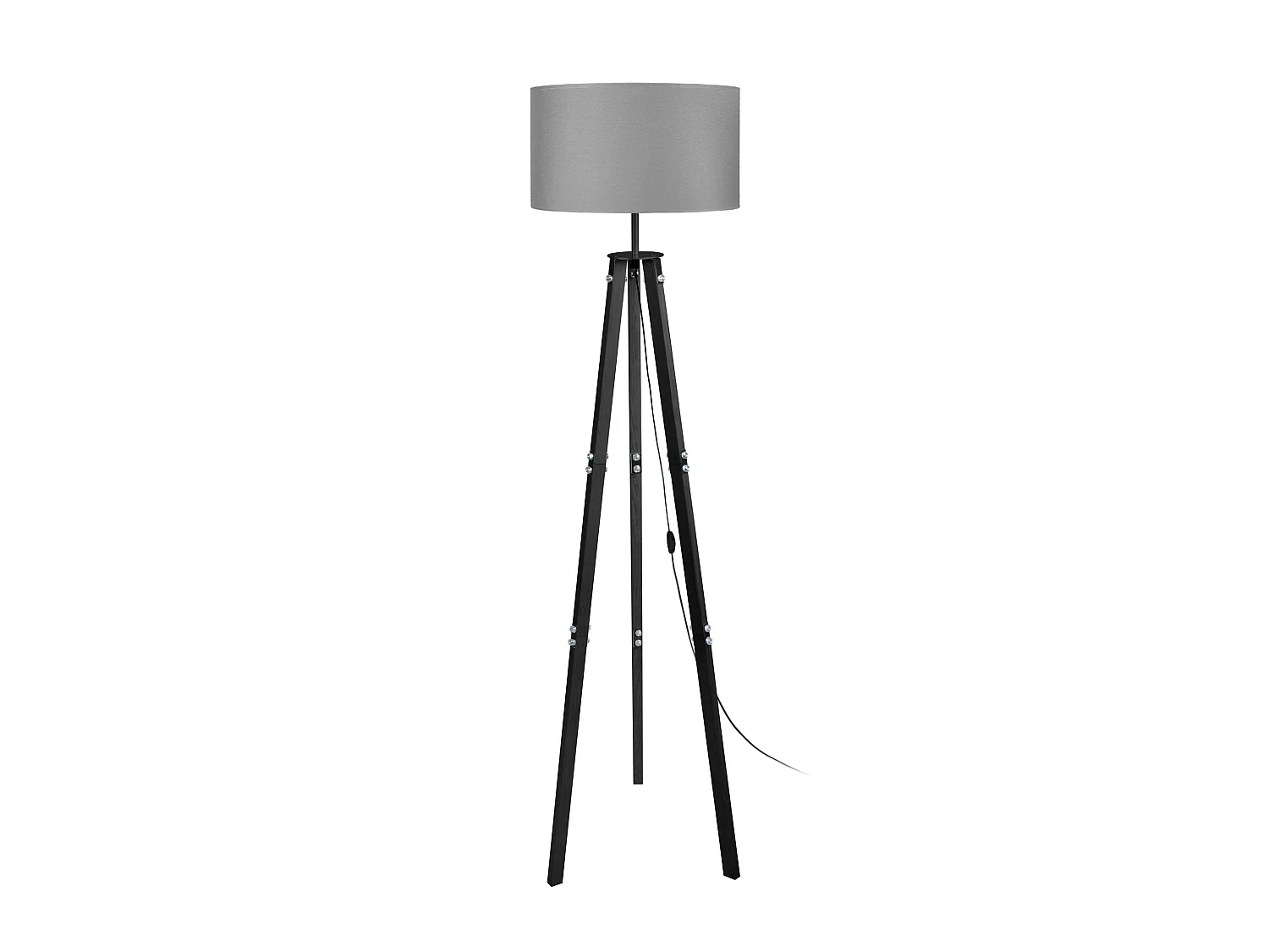 RUHR - Lampadaire trépied bois noir et gris