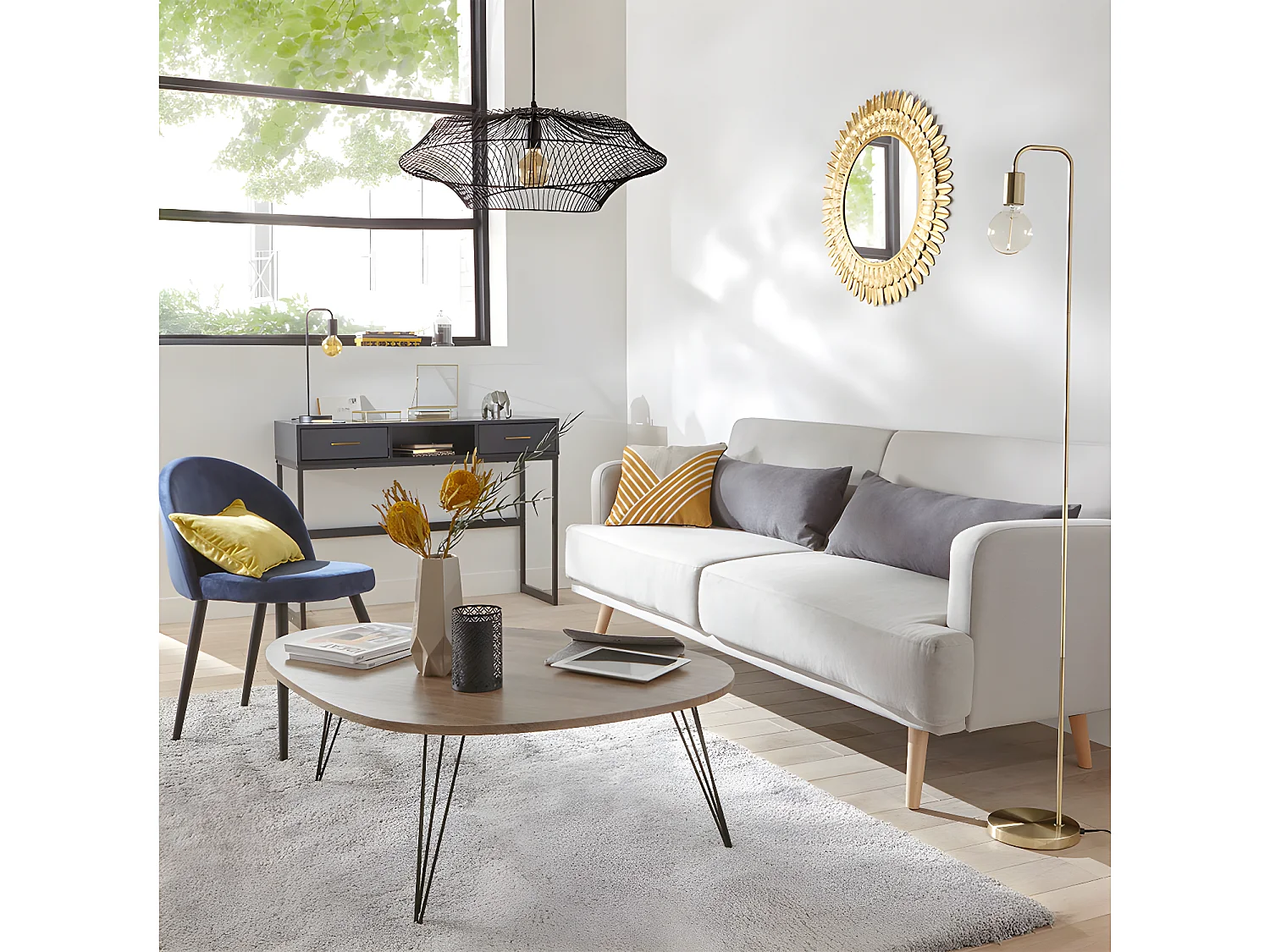 Table Basse Industriel "Neile" 112cm Marron