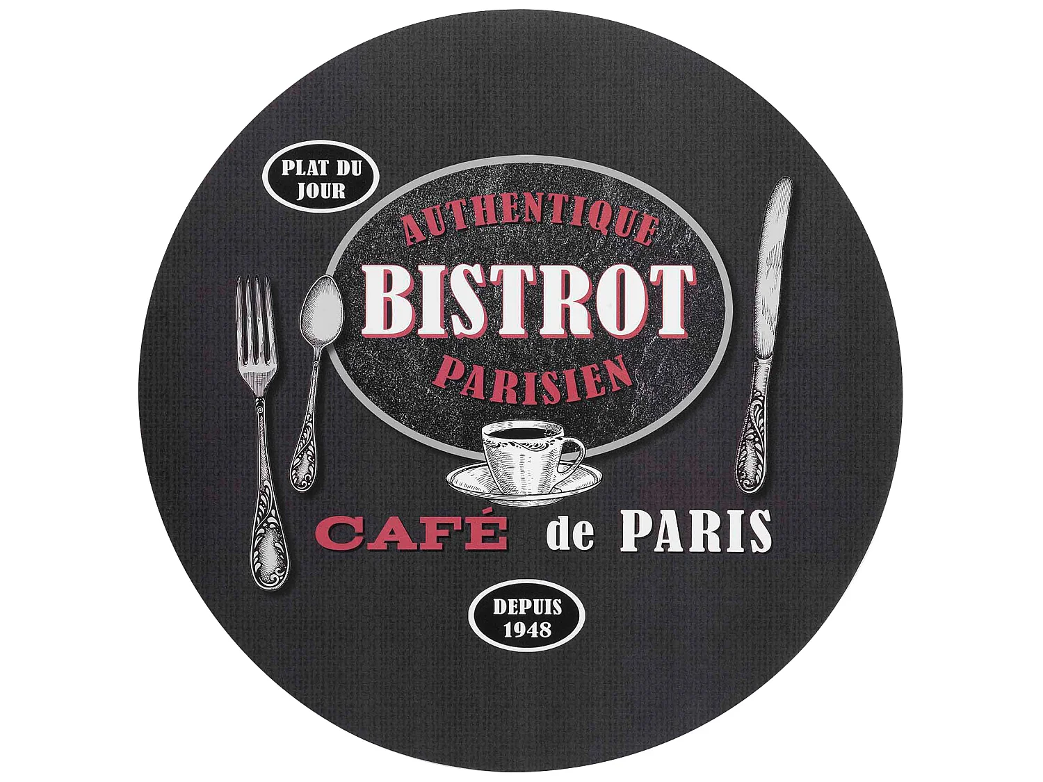 Set de table rond 36 cm Authentique bistrot