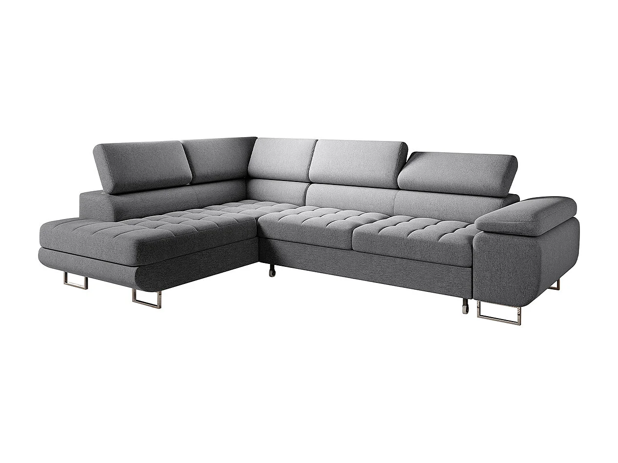 Canapé d'angle convertible gauche 4 places Eden Gris anthracite