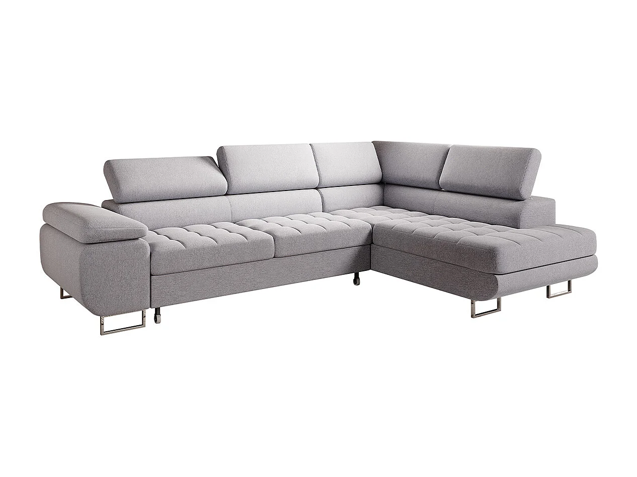 Canapé d'angle convertible droite 4 places Eden Gris