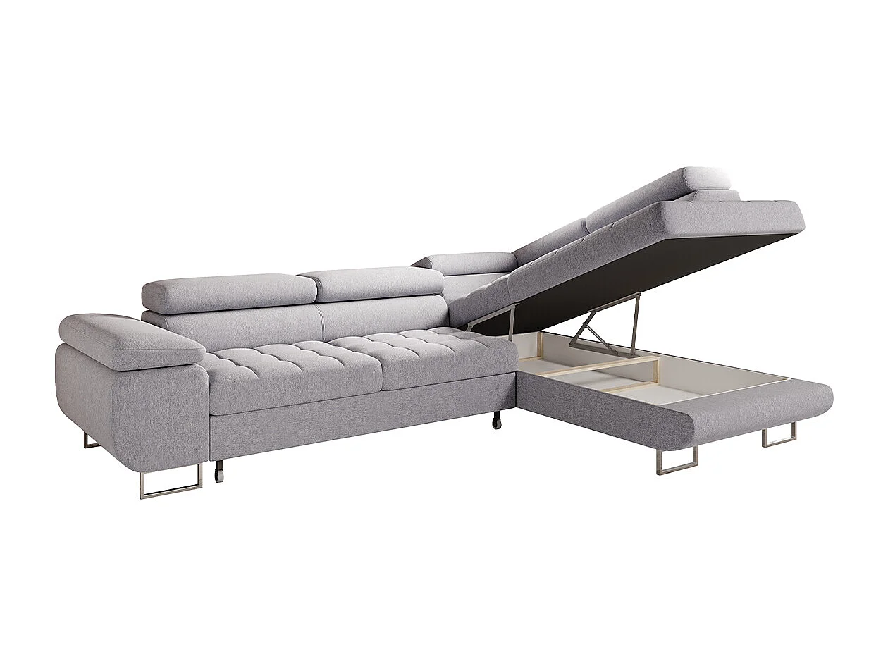 Canapé d'angle convertible droite 4 places Eden Gris