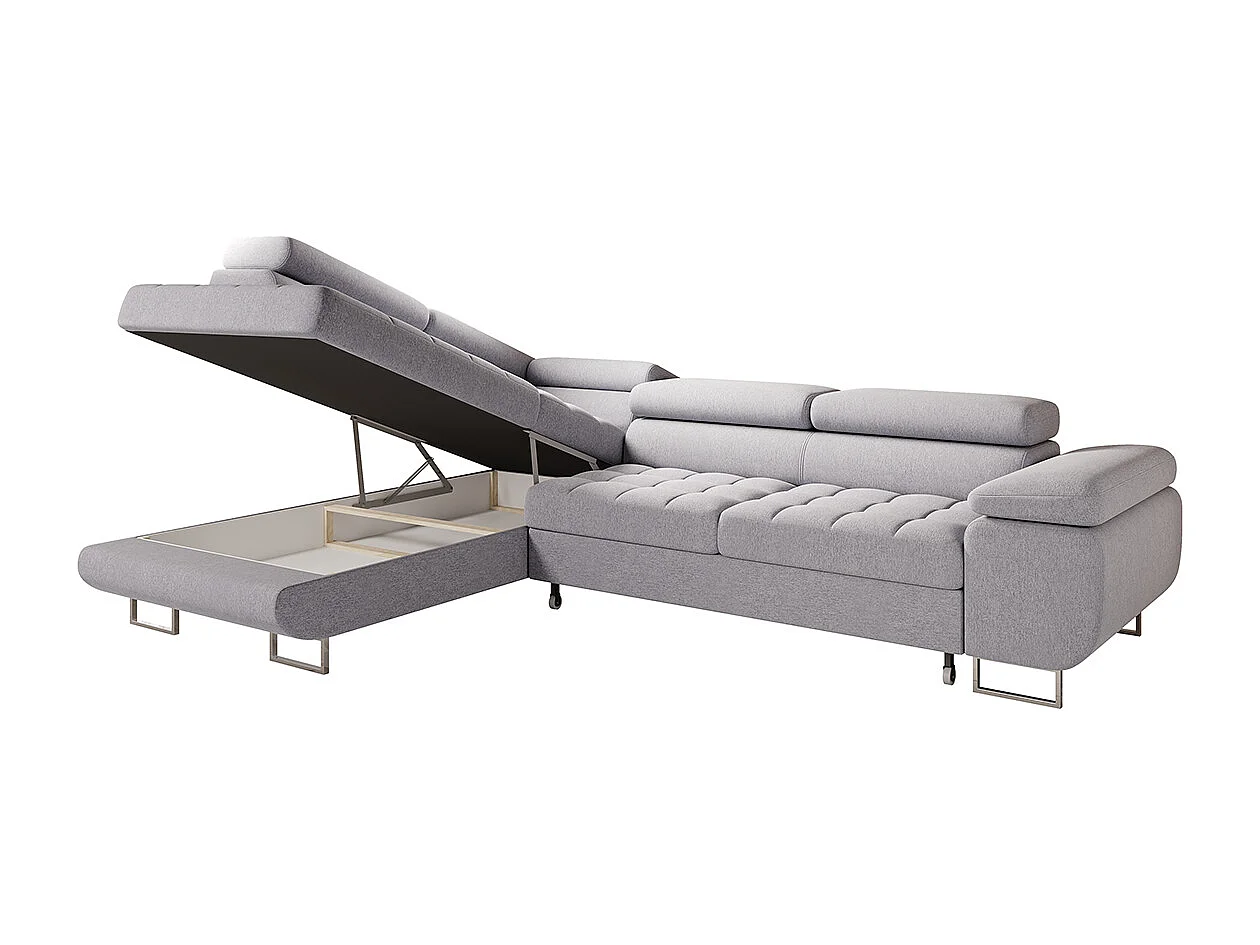 Canapé d'angle convertible gauche 4 places Eden Gris