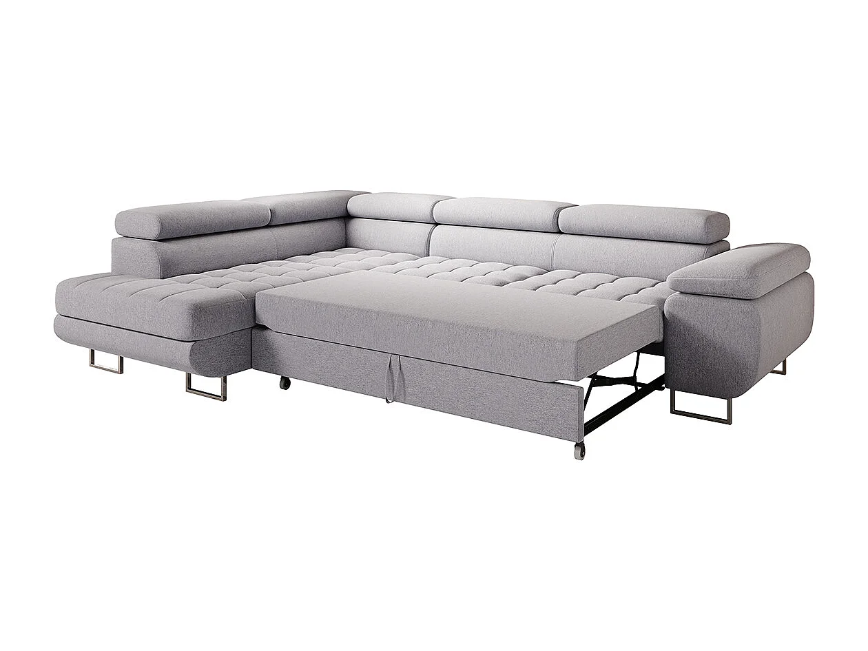 Canapé d'angle convertible gauche 4 places Eden Gris