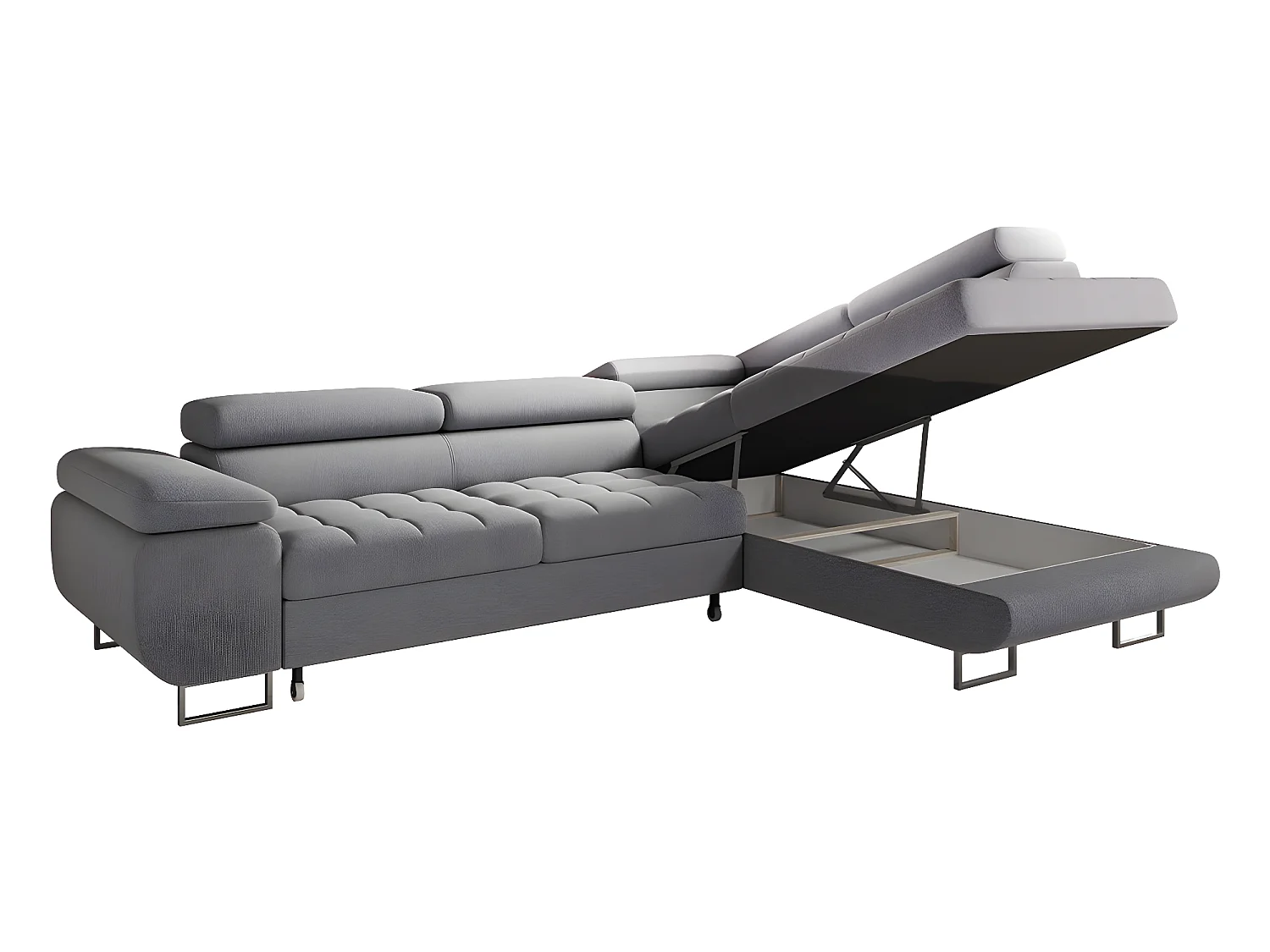 Canapé d'angle convertible droite 4 places Eden Gris anthracite