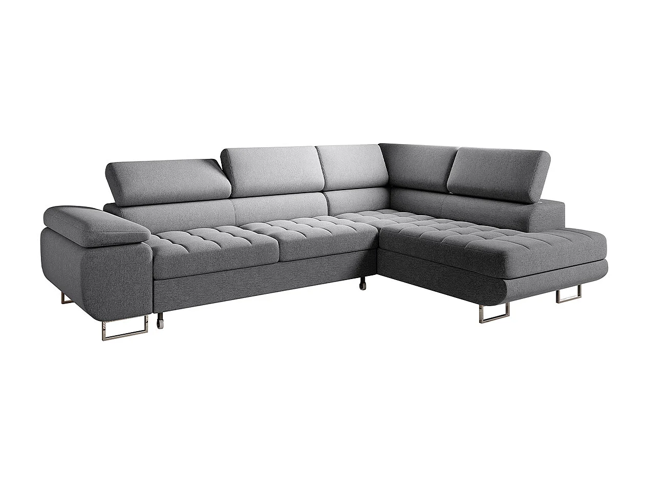 Canapé d'angle convertible droite 4 places Eden Gris anthracite