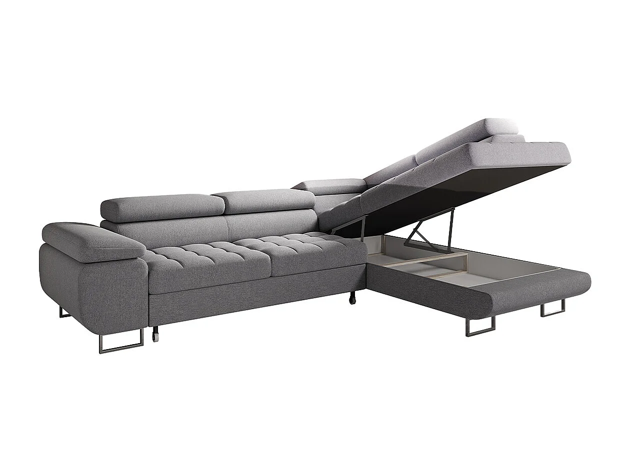 Canapé d'angle convertible droite 4 places Eden Gris anthracite
