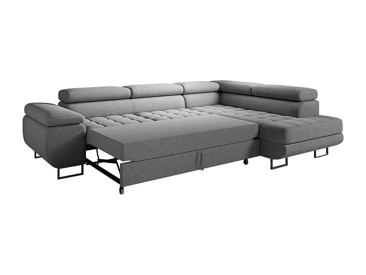 Canapé d'angle convertible droite 4 places Eden Gris anthracite