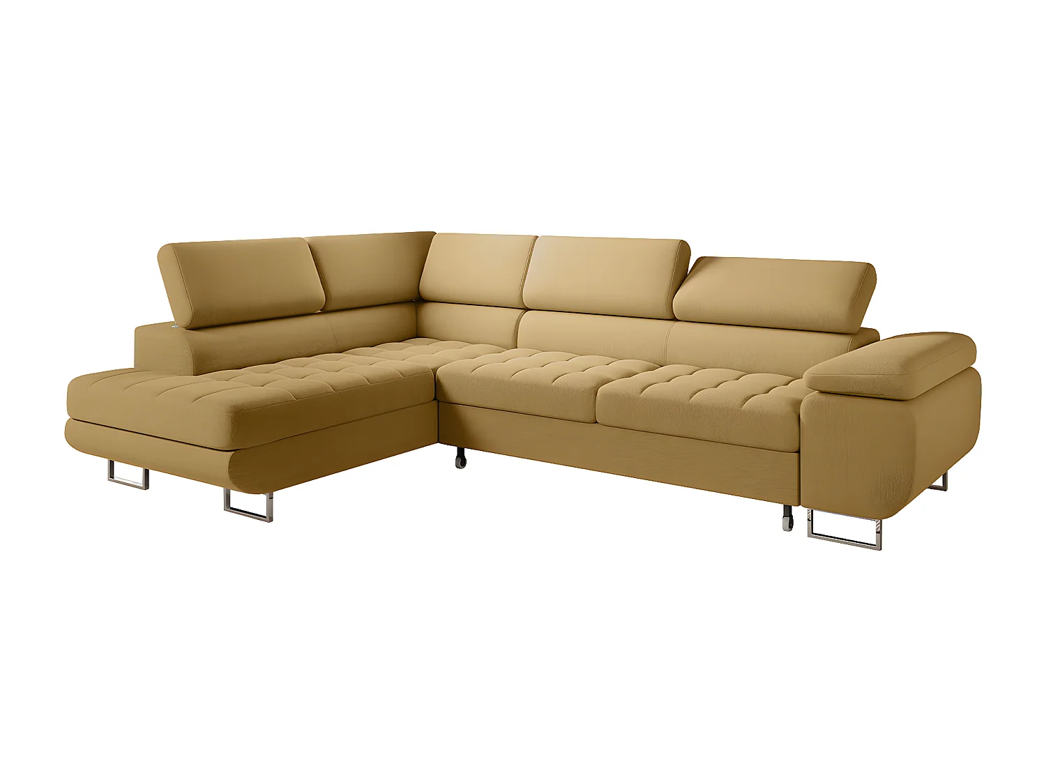 Canapé d'angle convertible gauche 4 places Eden Jaune