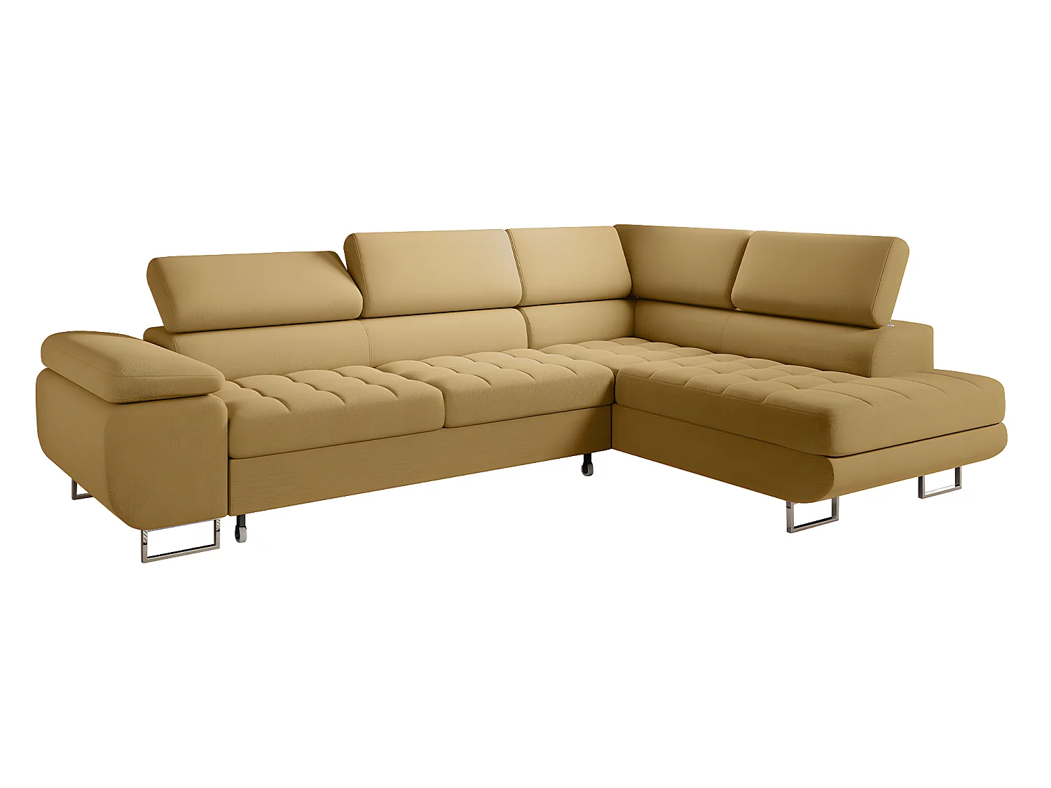 Canapé d'angle convertible droite 4 places Eden Jaune