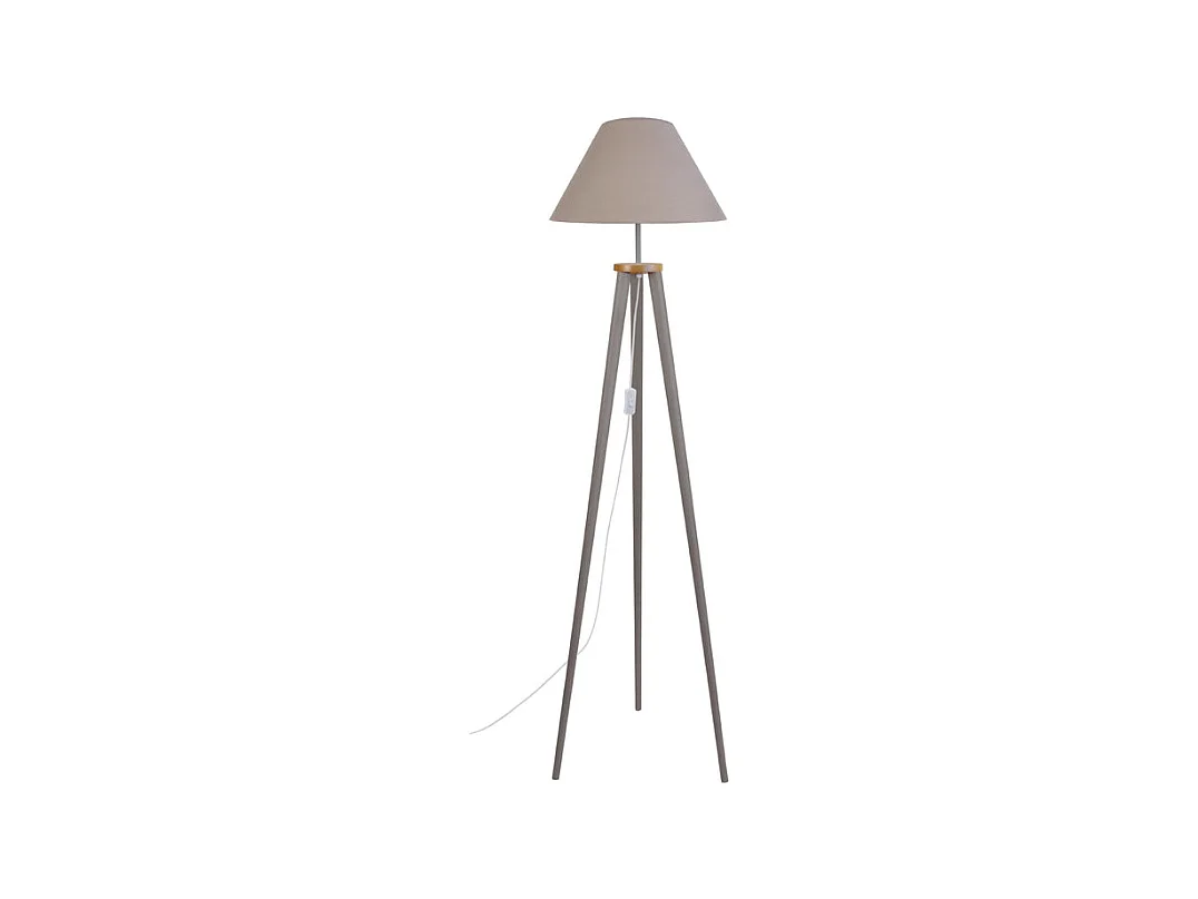 Lampadaire trépied bois  taupe155 cm.