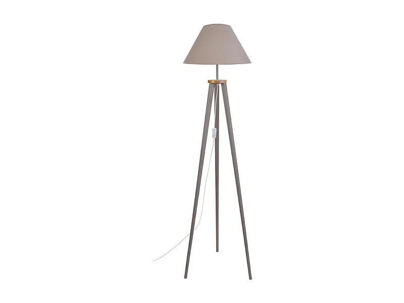 Lampadaire trépied bois  taupe155 cm.
