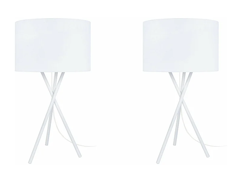 Abajur TOSEL MIDGARD LT2 tecido tripé branco D22 x  H41  cm