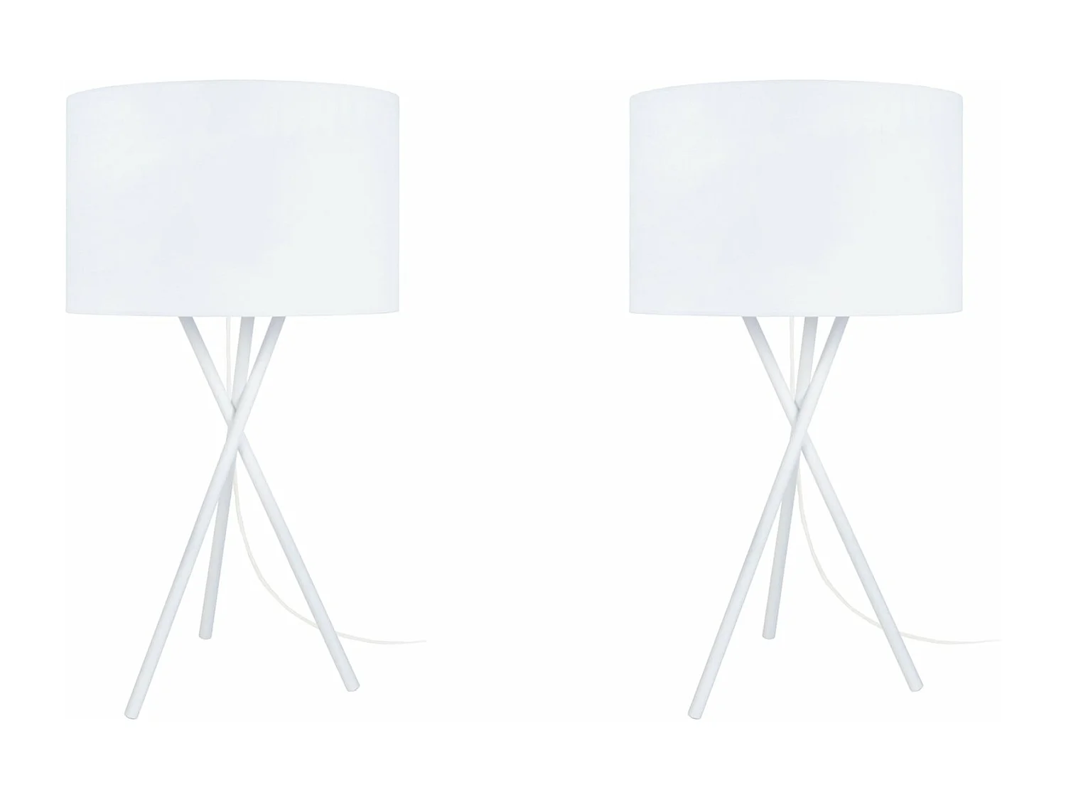 Abajur TOSEL MIDGARD LT2 tecido tripé branco D22 x  H41  cm