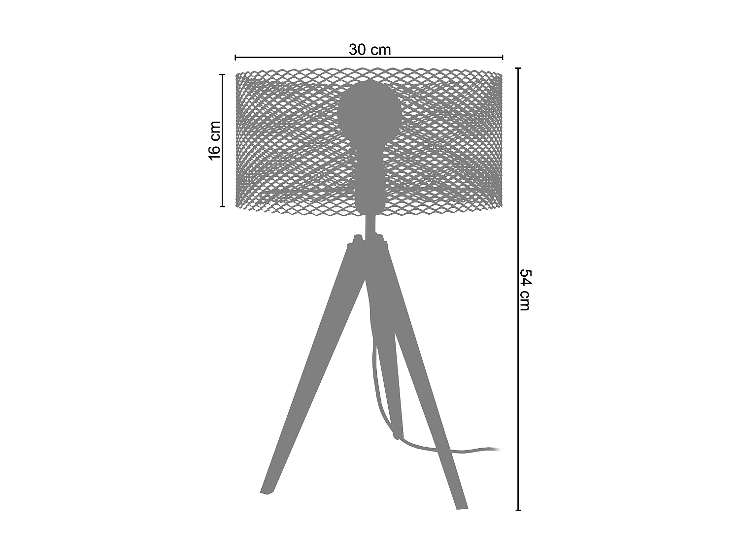 Lámpara de noche TOSEL ,metal,natural,A40xD26xP26cm