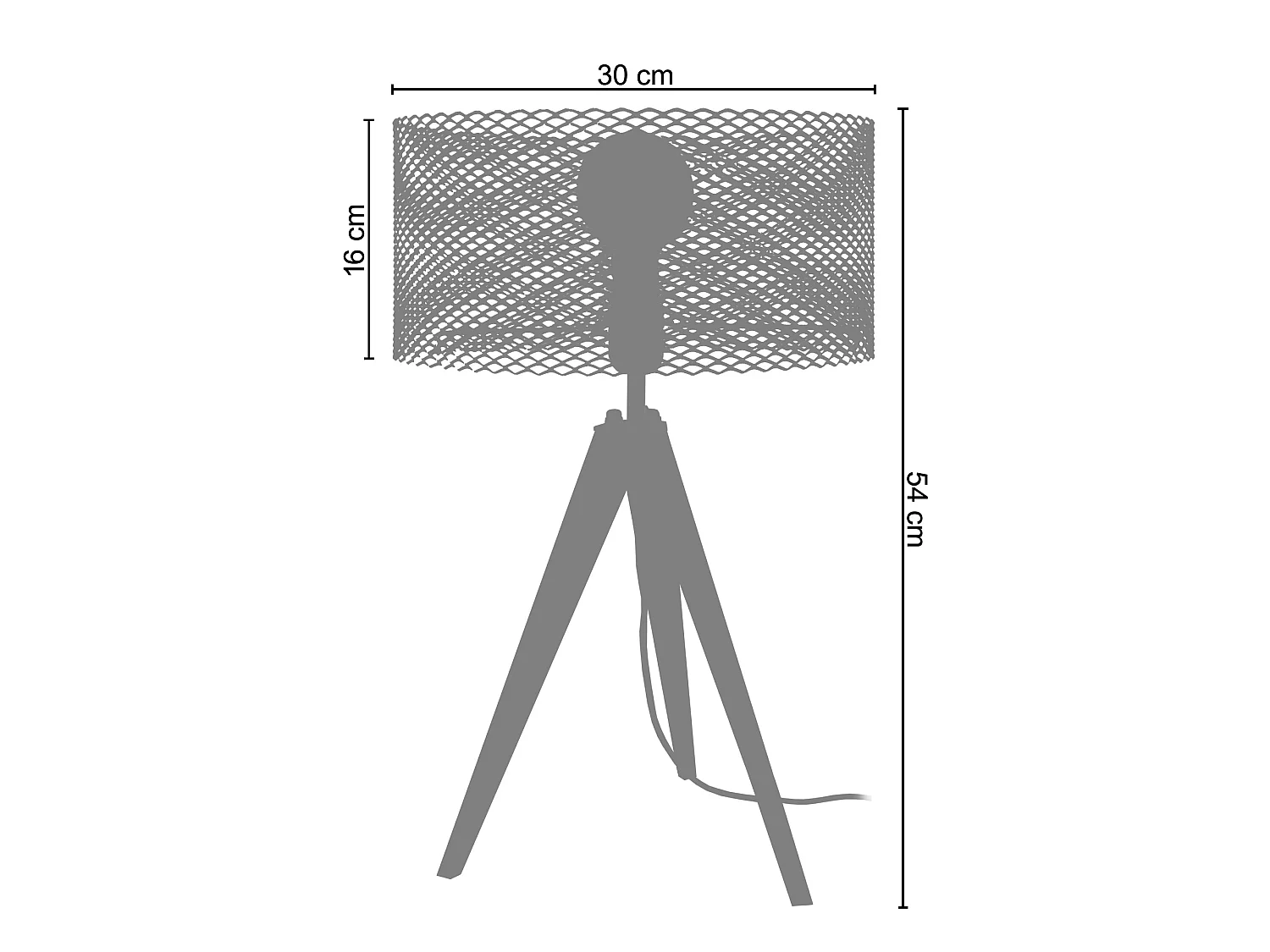 Abajur TOSEL REFLEXION tecido garrafa cilindro D30 x  H39  cm
