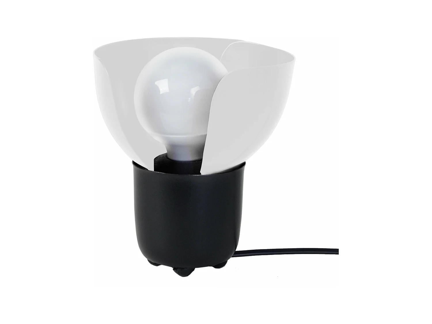 Lampe de chevet demi boule métal  noir 17 cm.