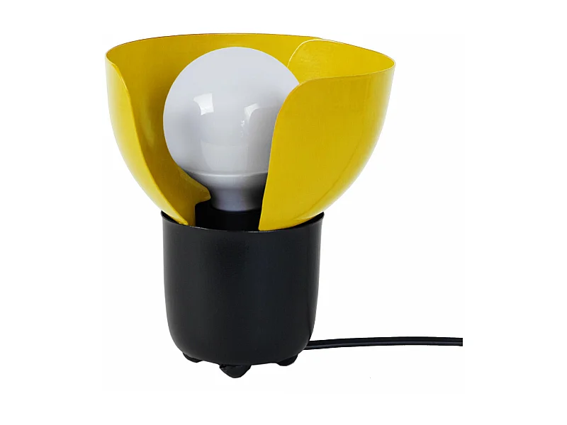 Candeeiro de mesa TOSEL LAM. BERNE metal cilindro preto D26 x  H40  cm