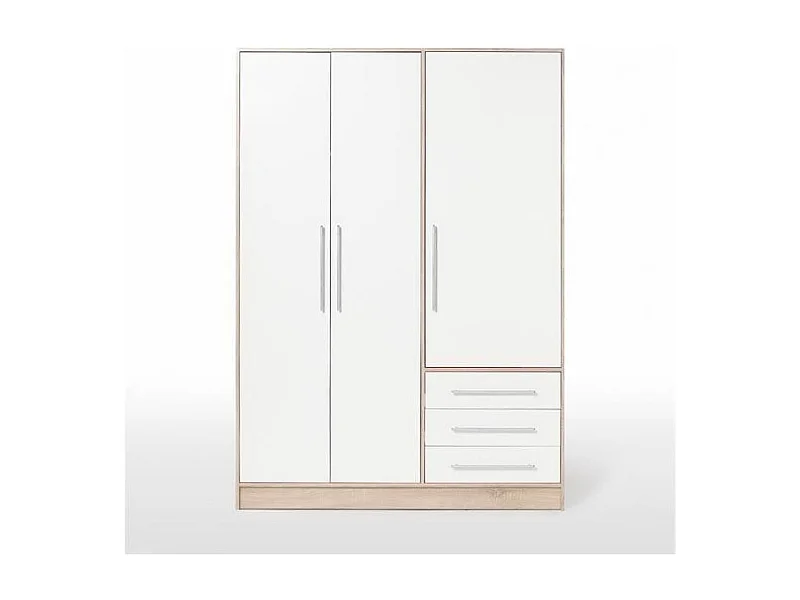 Kleiderschrank – Eiche und weiße Spanplatte – Schlafzimmer – 144,6 cm