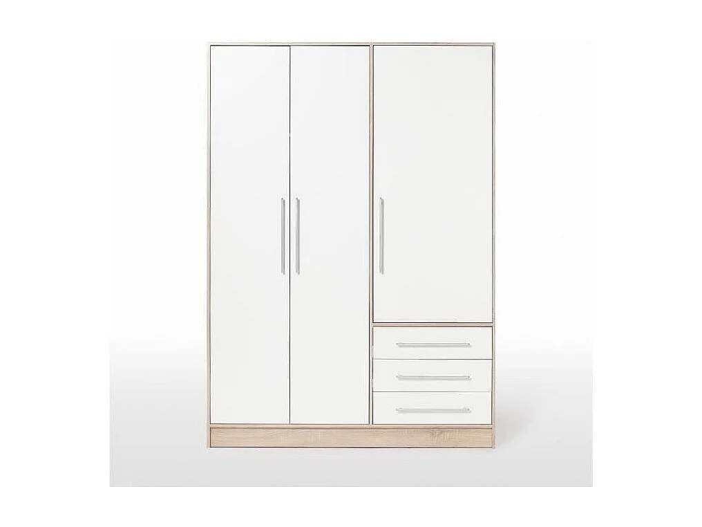 Kleiderschrank – Eiche und weiße Spanplatte – Schlafzimmer – 144,6 cm