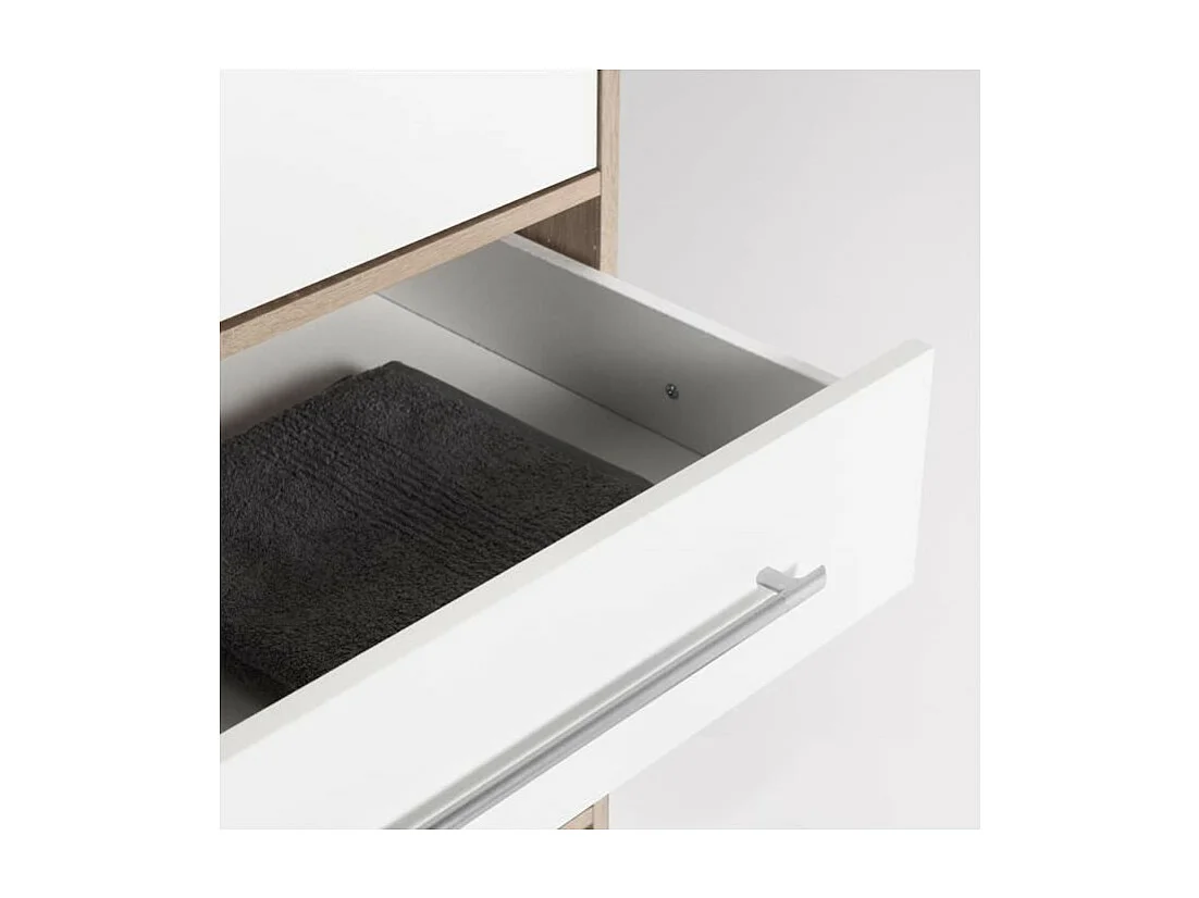 Kleiderschrank – Eiche und weiße Spanplatte – Schlafzimmer – 144,6 cm