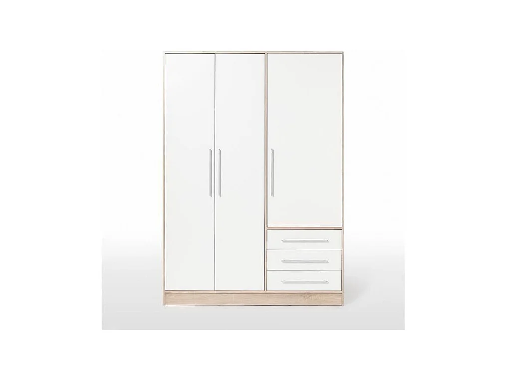 Armoire - Bois aggloméré chêne et blanc - Chambre - 144,6 cm