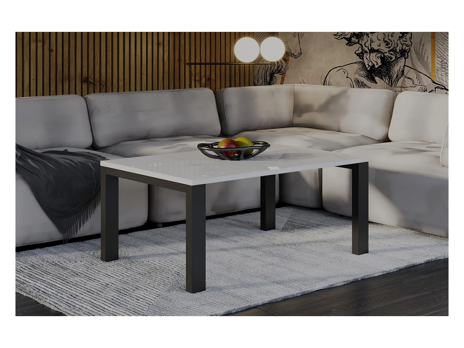 Ława GAROLD 120x80 biały połysk