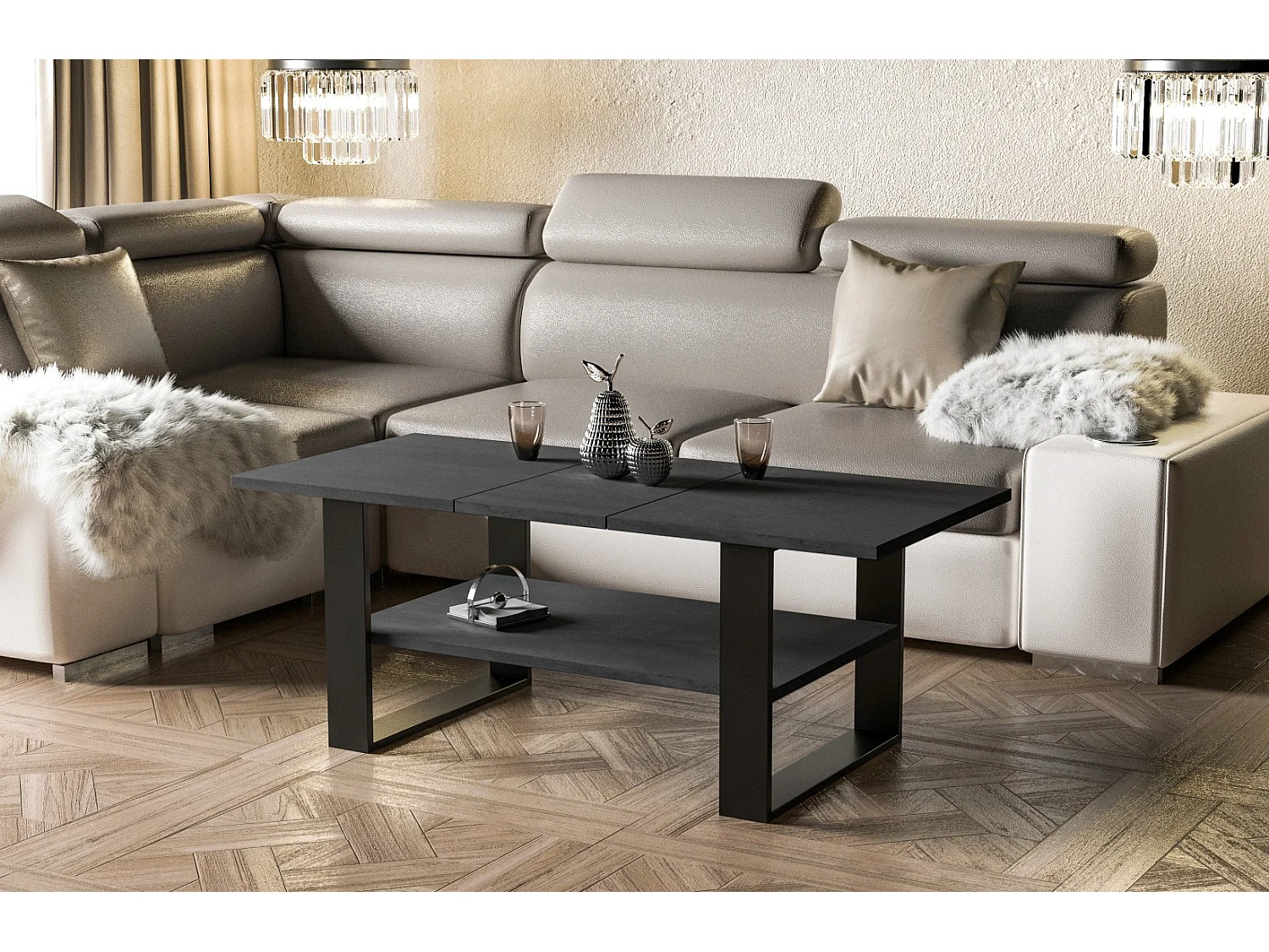 Couchtisch Inga 110x65x53 (Beton D)