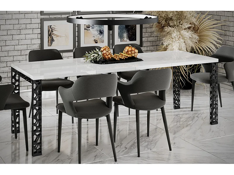 Stół rozkładany MATIO 130(220)x80 biały połysk