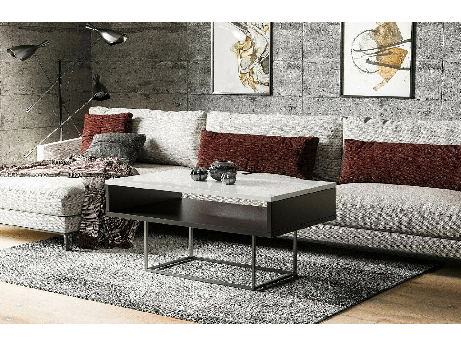 Couchtisch Enna 100x60x53 (Hochglanz)