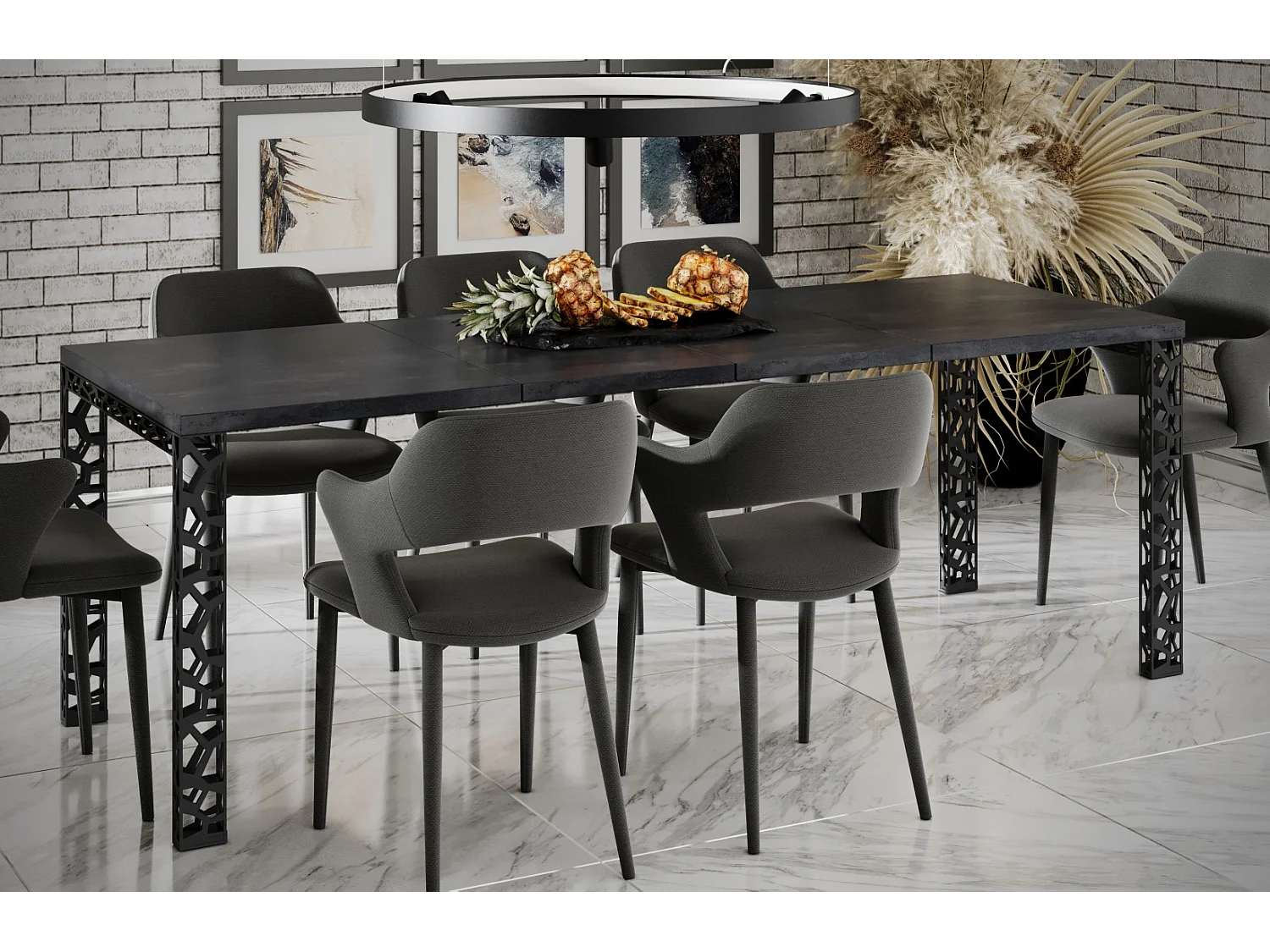 Esstisch Matio 80-215 cm (Beton D)